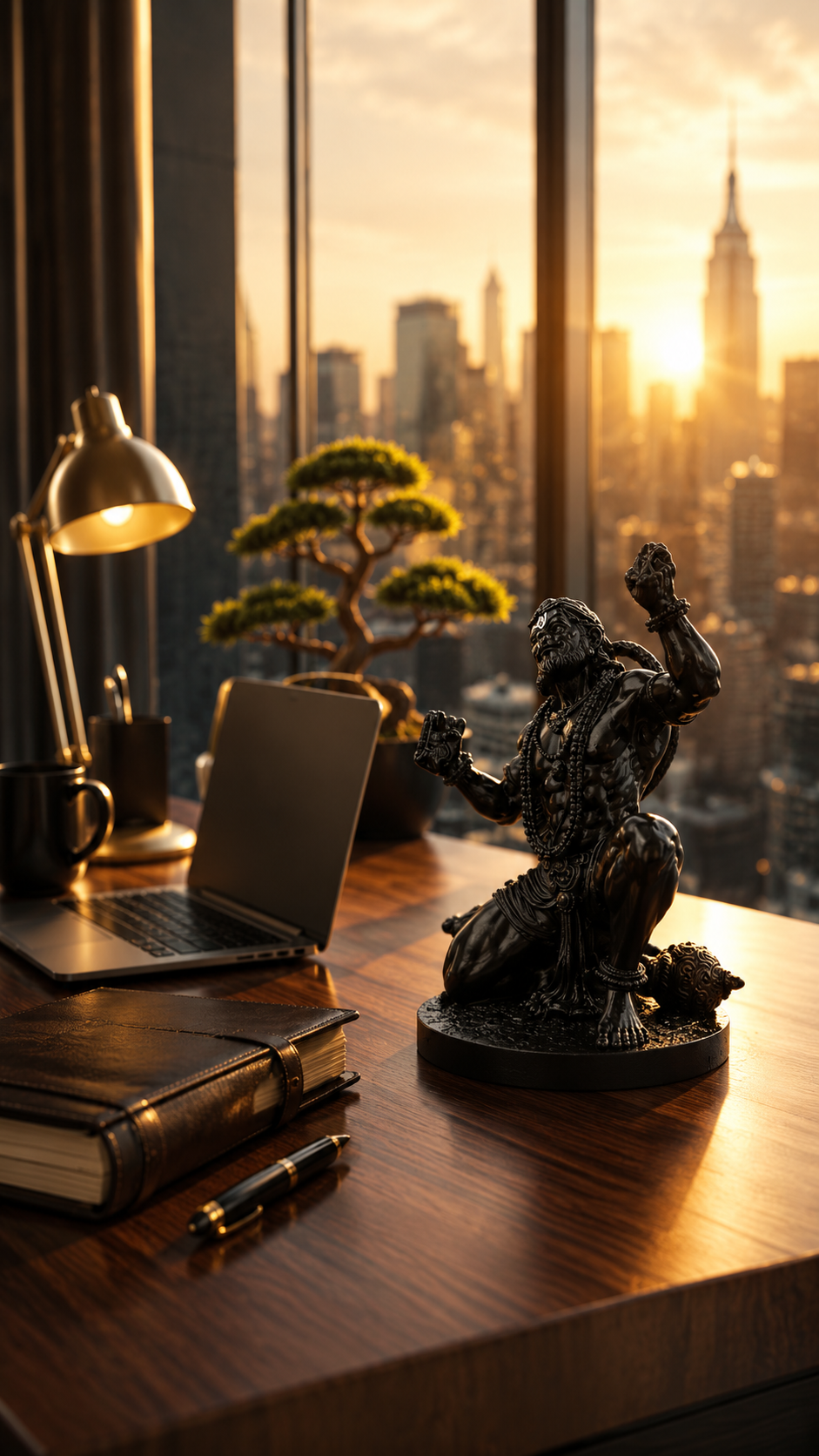 Bajrangbali Hanuman Ji Idol – Black Matte Finish | Premium Resin Murti for Car Dashboard, Home Temple & Office Desk (4.5 Inch)