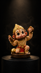 Baby Hanuman Ji Idol Premium Resin Murti for Car Dashboard, Home Temple, Office Desk & Spiritual Home Décor