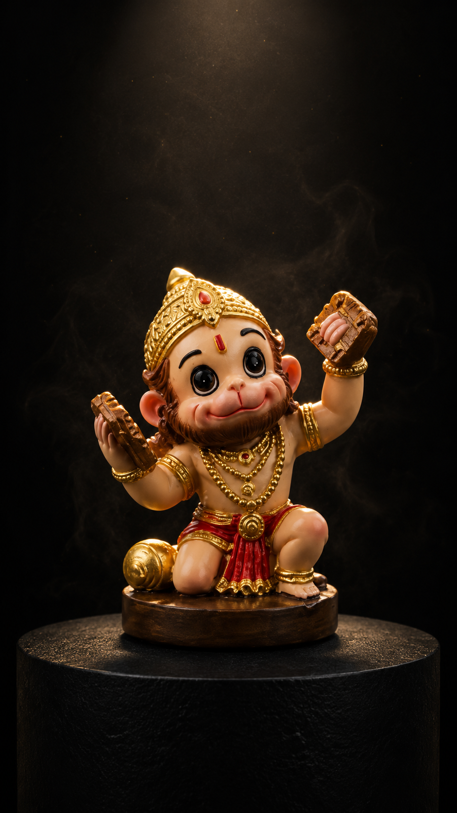 Baby Hanuman Ji Idol Premium Resin Murti for Car Dashboard, Home Temple, Office Desk & Spiritual Home Décor
