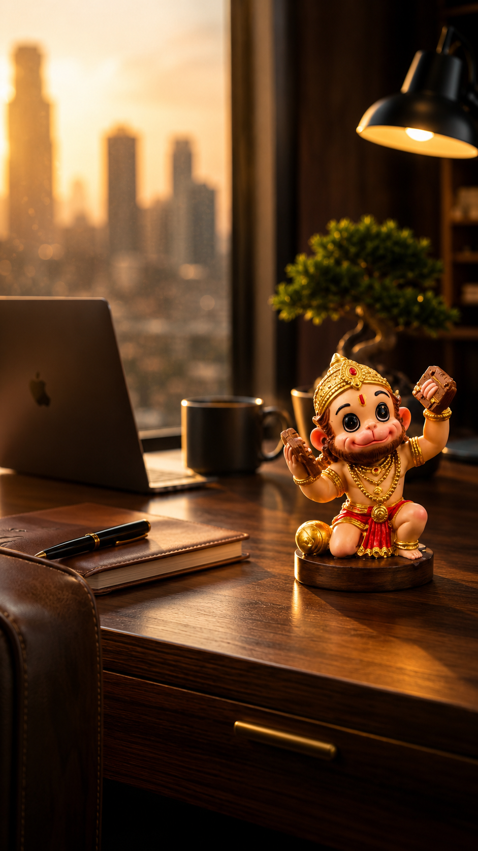 Baby Hanuman Ji Idol Premium Resin Murti for Car Dashboard, Home Temple, Office Desk & Spiritual Home Décor
