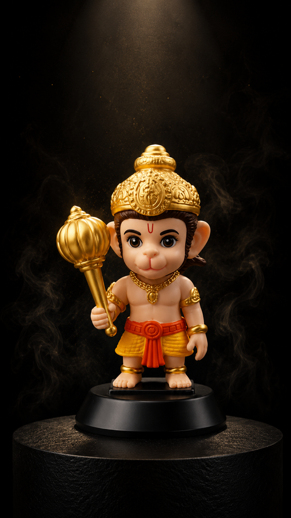 Premium Bal Hanuman Ji Idol for Car Dashboard & Home Temple | Handcrafted Resin Hanuman Murti for Office Desk, Pooja Room & Spiritual Gift
