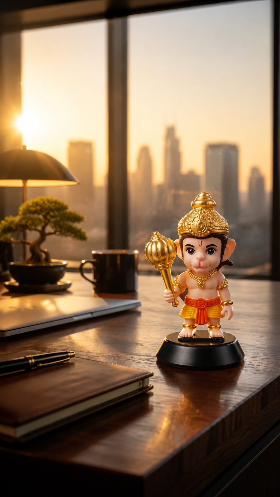 Premium Bal Hanuman Ji Idol for Car Dashboard & Home Temple | Handcrafted Resin Hanuman Murti for Office Desk, Pooja Room & Spiritual Gift