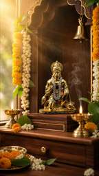 Premium Bajrang Bali Hanuman Ji Idol | Antique Gold Blessing Murti for Home Temple, Car Dashboard, Office Desk & Religious Decor