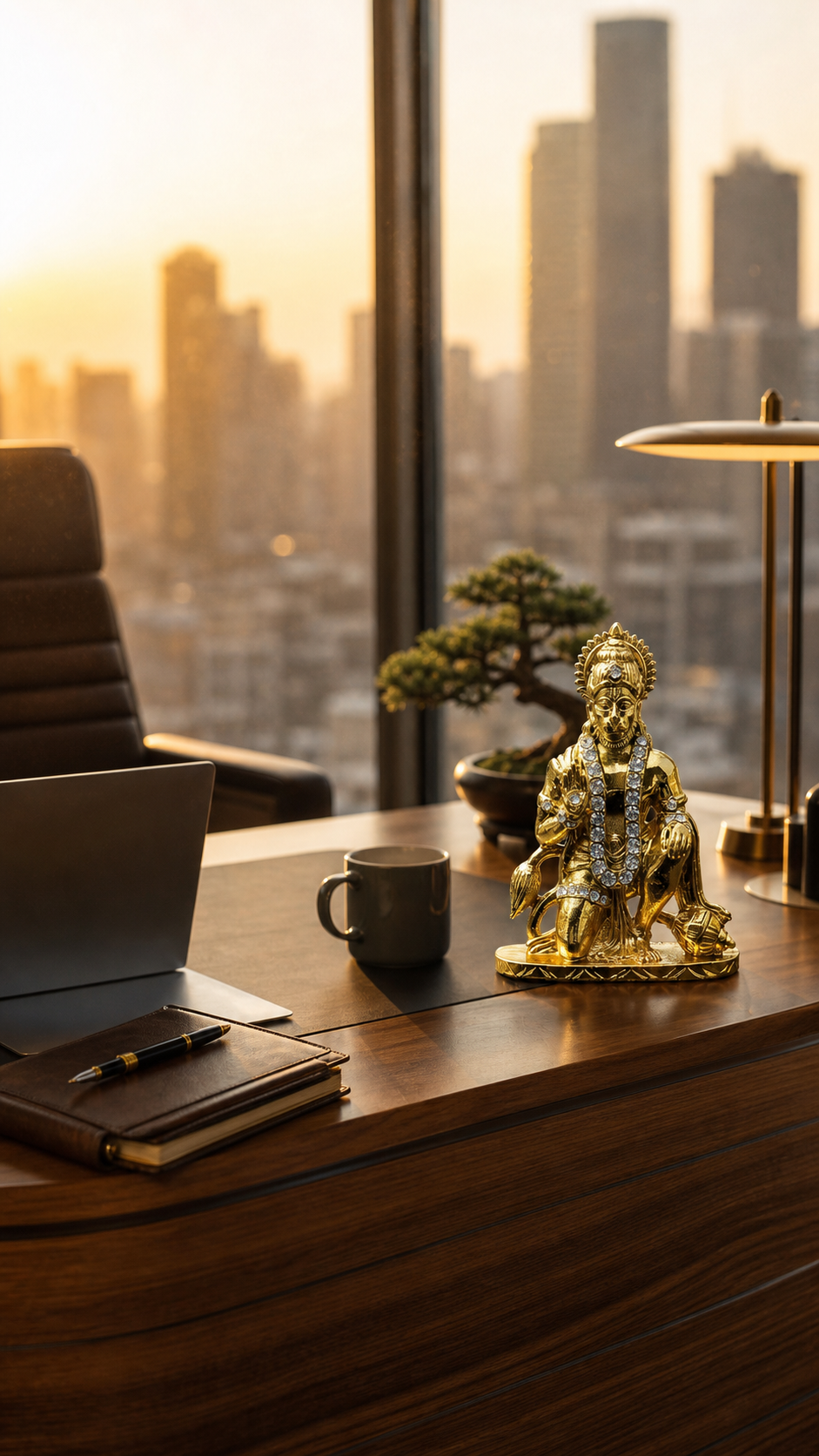 Premium Bajrang Bali Hanuman Ji Idol | Antique Gold Blessing Murti for Home Temple, Car Dashboard, Office Desk & Religious Decor