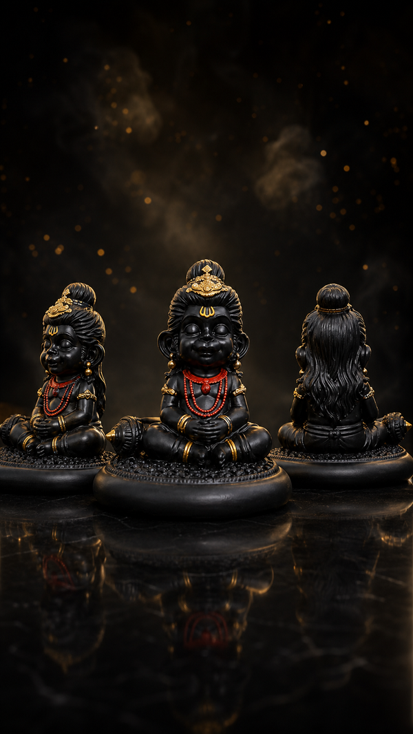 Bal Hanuman Dashboard Idol | Premium Resin Baby Hanuman Murti for Car Dashboard, Home Temple & Office Desk | Spiritual Showpiece & Gift